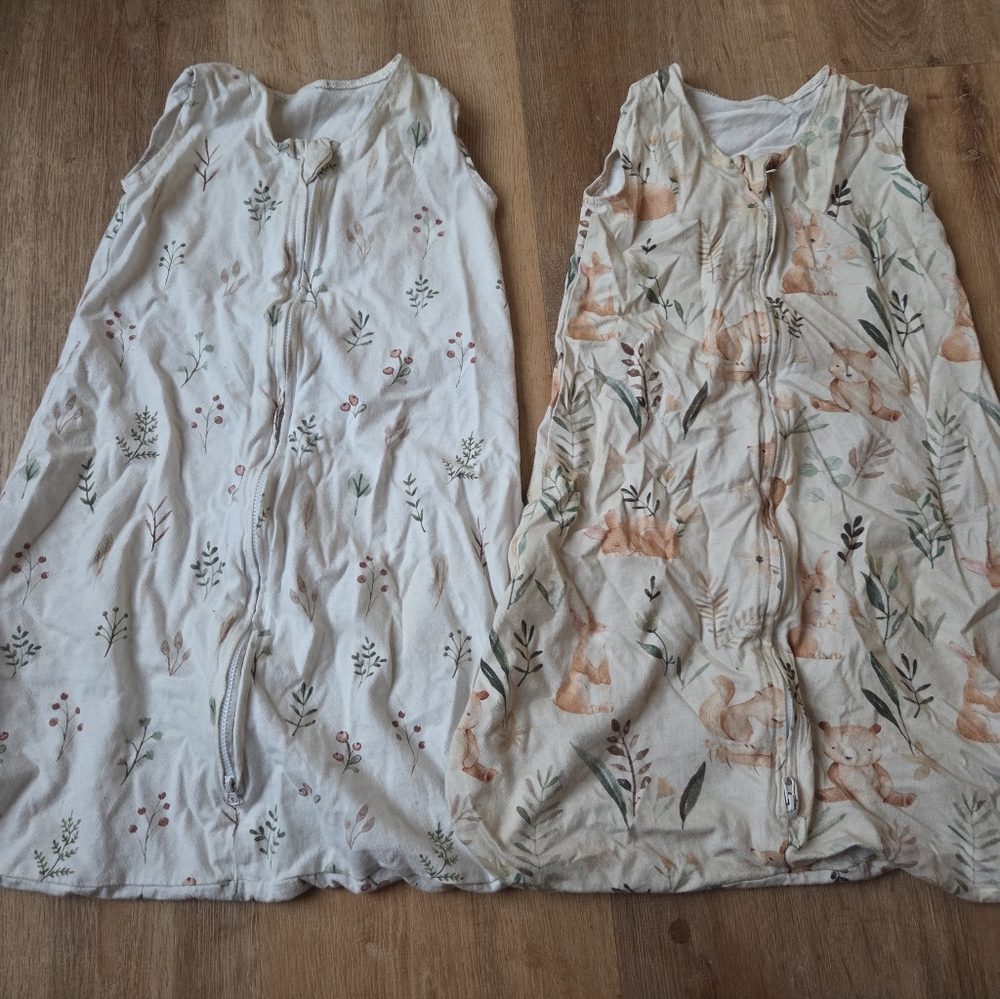Neutral Floral & Fox Sleep Sacks - 2-Pack